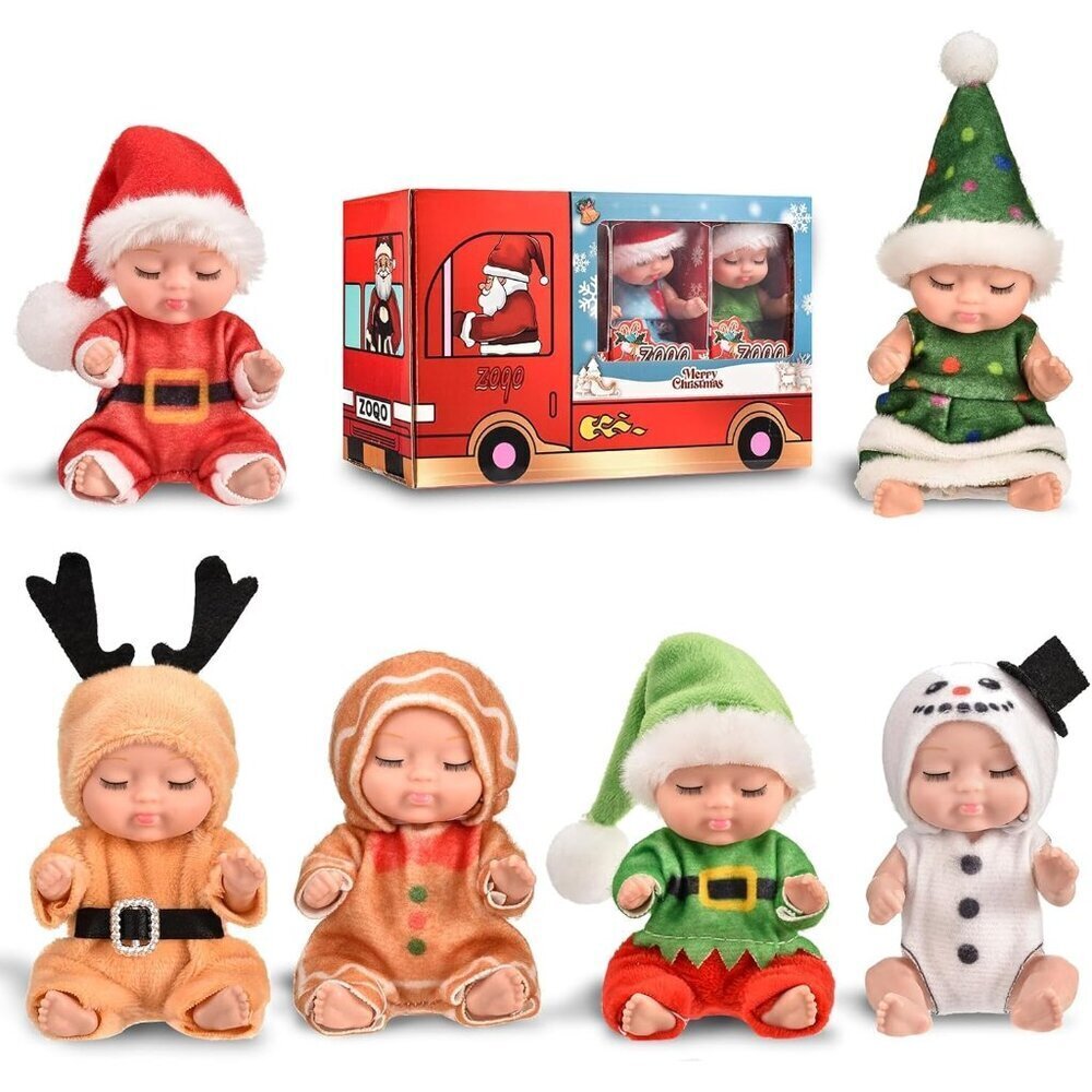 2. ZCOINS Mini Reborn Dolls 6 Pack 4.3 Inch Washable Baby Dolls Christmas Gift
